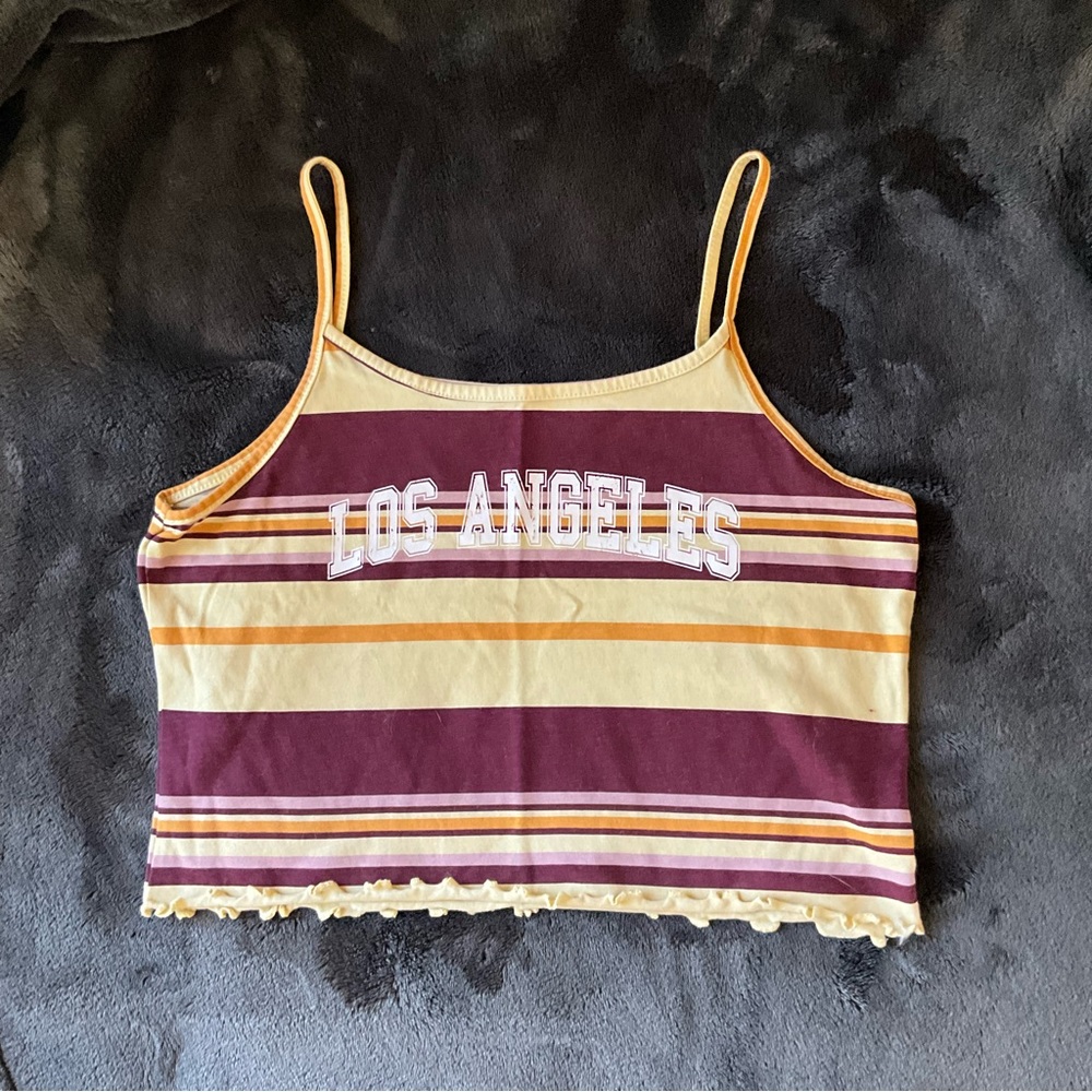 Striped Los Angeles cropped tank top